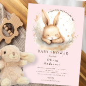 Slumber Bunny Meisjes Baby shower Kaart