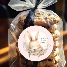 Slumber Bunny Meisjes Baby shower Ronde Sticker