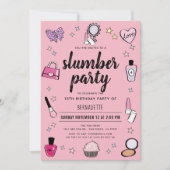 Slumber Makeup Spa Party Roze Meisje Verjaardag Kaart (Voorkant)
