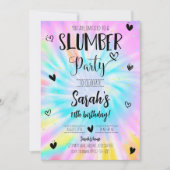 Slumber Meisje Tie Dye Verjaardagsfeestje Kaart (Voorkant)