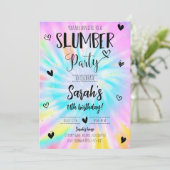 Slumber Meisje Tie Dye Verjaardagsfeestje Kaart (Staand voorkant)