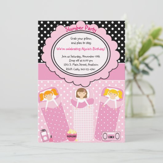 Slumber Partij Kaart (Staand voorkant)