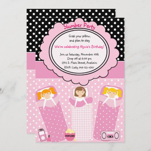 Slumber Partij Kaart (Voorkant / Achterkant)