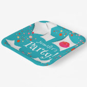 Slumber-partij kleurrijke kat en Kussens Papieren Bordje (Gebogen)