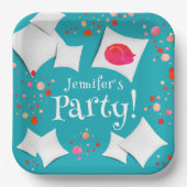 Slumber-partij kleurrijke kat en Kussens Papieren Bordje (Voorkant)