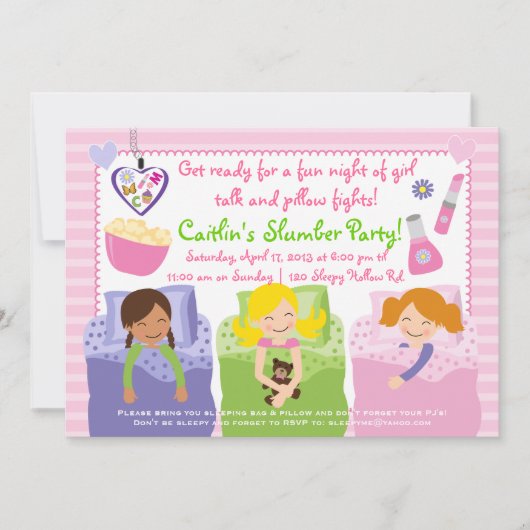 SLUMBER PARTIJ MET MIJN VRIENDEN! KAART (Voorkant)
