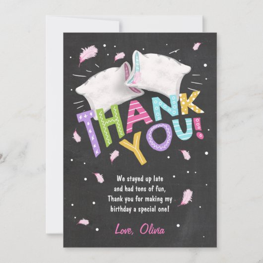 Slumber partij pyjama dank u kaart Sleepover (Voorkant)