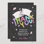 Slumber partij pyjama dank u kaart Sleepover (Voorkant / Achterkant)