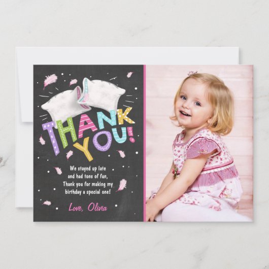 Slumber partij pyjama dank u kaart Sleepover (Voorkant)