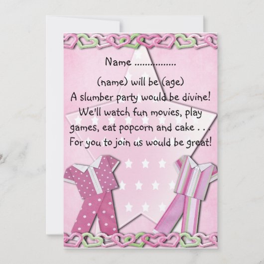 Slumber Partij - Uitnodiging (Voorkant)