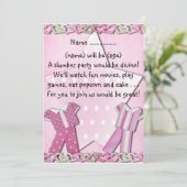 Slumber Partij - Uitnodiging (Staand voorkant)