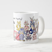 Slumber Party 21 Cartoon Rabbits Large Coffee Mok (Voorkant rechts)