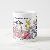 Slumber Party 21 Cartoon Rabbits Large Coffee Mok (Voorkant)