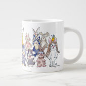 Slumber Party 21 Cartoon Rabbits Large Coffee Mok (Rechts)