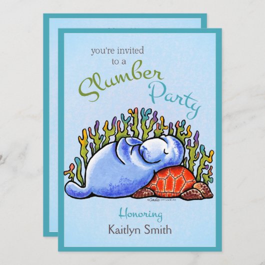 Slumber Party beheert Turtle Off-Leash Art™ Kaart (Voorkant / Achterkant)