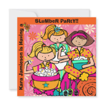 Slumber Party Birthday Gepersonaliseerd uitnodigin