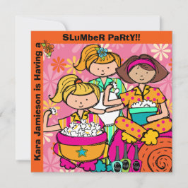 Slumber Party Birthday Gepersonaliseerd uitnodigin Kaart