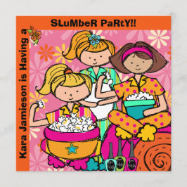 Slumber Party Birthday Gepersonaliseerd uitnodigin Kaart