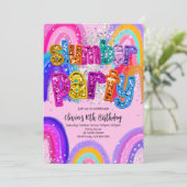 Slumber Party Birthday Invitation Kaart (Staand voorkant)