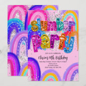 Slumber Party Birthday Invitation Kaart (Voorkant / Achterkant)