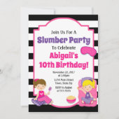 Slumber Party Birthday Invitation Sleepover Kaart (Voorkant)
