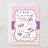 Slumber party Birthday Sleep over PJ Pajama Uitnod Kaart (Voorkant)