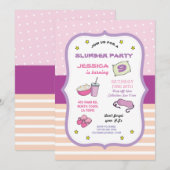 Slumber party Birthday Sleep over PJ Pajama Uitnod Kaart (Voorkant / Achterkant)