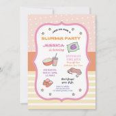 Slumber party Birthday Sleep over PJ Pajama Uitnod Kaart (Voorkant)