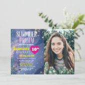 Slumber Party Birthday Tie Dye Fun Foto Kaart (Staand voorkant)