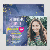 Slumber Party Birthday Tie Dye Fun Foto Kaart (Voorkant / Achterkant)