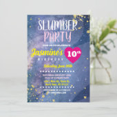Slumber Party Birthday Tie Dye Fun Print Kaart (Staand voorkant)