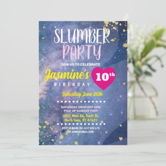 Slumber Party Birthday Tie Dye Fun Print Kaart (Staand voorkant)