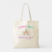 Slumber Party Birthday Unicorn Sleepover Squad 208 Tote Bag (Achterkant)