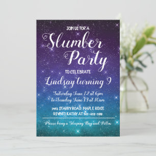 Slumber Party Camping Uitnodiging Verjaardag