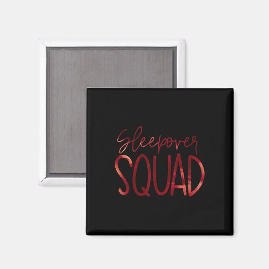 Slumber Party Crew Sleepover Squad Pyjama Hallowee Magneet (Voorkant / Achterkant)