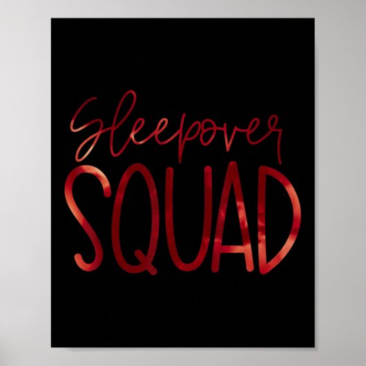 Slumber Party Crew Sleepover Squad Pyjama Hallowee Poster (Voorkant)