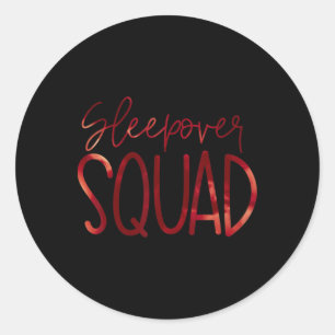 Slumber Party Crew Sleepover Squad Pyjama Hallowee Ronde Sticker