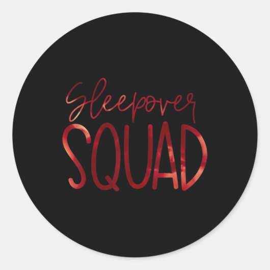 Slumber Party Crew Sleepover Squad Pyjama Hallowee Ronde Sticker (Voorkant)
