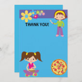 Slumber Party Dank je Bedankkaart (Voorkant / Achterkant)