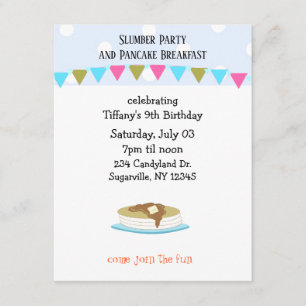 Slumber Party en Pancake Breakfast Kaart