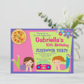 Slumber Party Fun Birthday Uitnodiging (Staand voorkant)