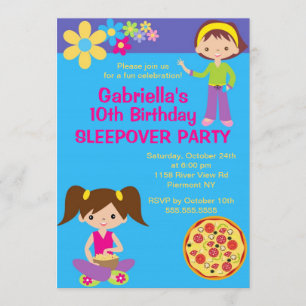 Slumber Party Fun Birthday Uitnodiging