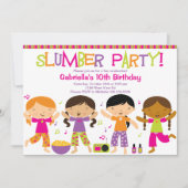 Slumber Party Fun Birthday Uitnodiging (Voorkant)