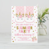 Slumber party girl-uitnodiging. kaart (Staand voorkant)