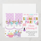 Slumber party girl-uitnodiging. kaart (Voorkant / Achterkant)