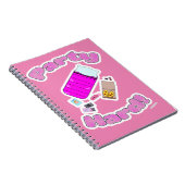 Slumber Party Hard Fun Slogan Cartoon Joy Notitieboek (Rechterzijde)