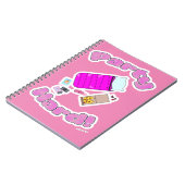 Slumber Party Hard Fun Slogan Cartoon Joy Notitieboek (Linkerzijde)