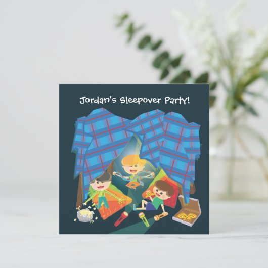Slumber Party Invitation Kaart (Staand voorkant)