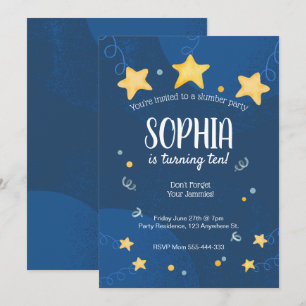 Slumber Party Invitation Sleepover Birthday Kaart