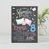 Slumber Party Invitation - SLEEPOVER BIRTHDAY Kaart (Staand voorkant)